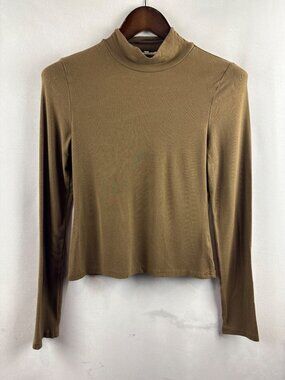 Women’s Et Clet Large Olive Green Long Sleeve Turtleneck